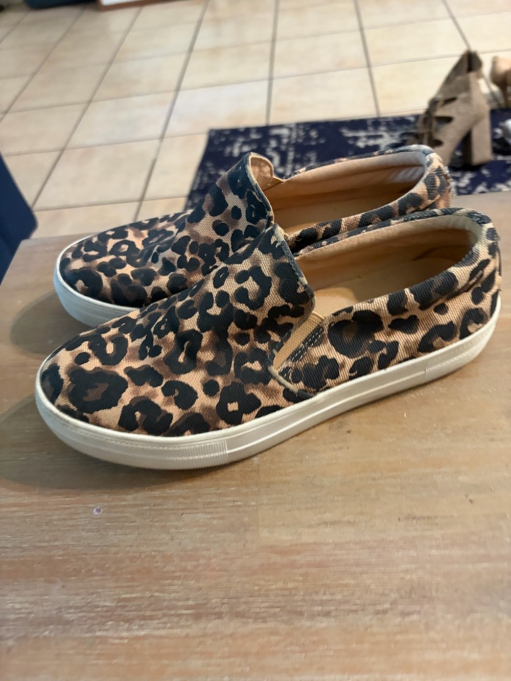 Steve Madden Leopard Print Slip-On Sneakers - Tan/Black - Picture 2 of 5